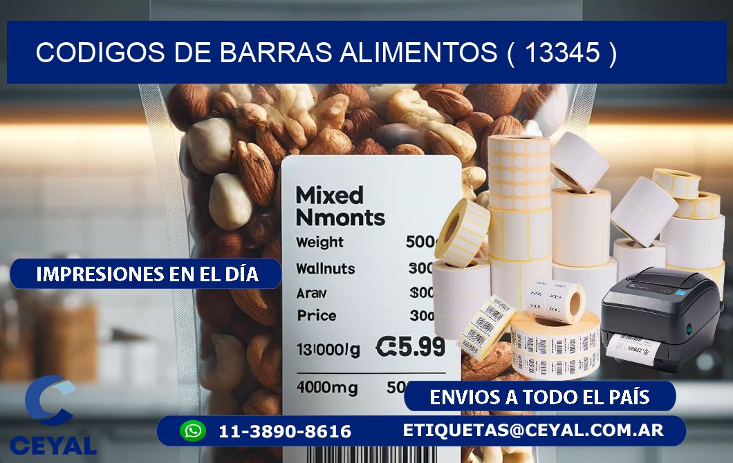 CODIGOS DE BARRAS ALIMENTOS ( 13345 )