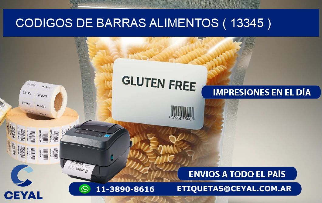 CODIGOS DE BARRAS ALIMENTOS ( 13345 )
