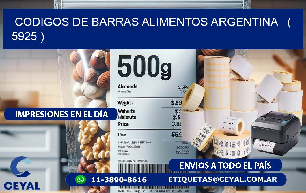 CODIGOS DE BARRAS ALIMENTOS ARGENTINA   ( 5925 )