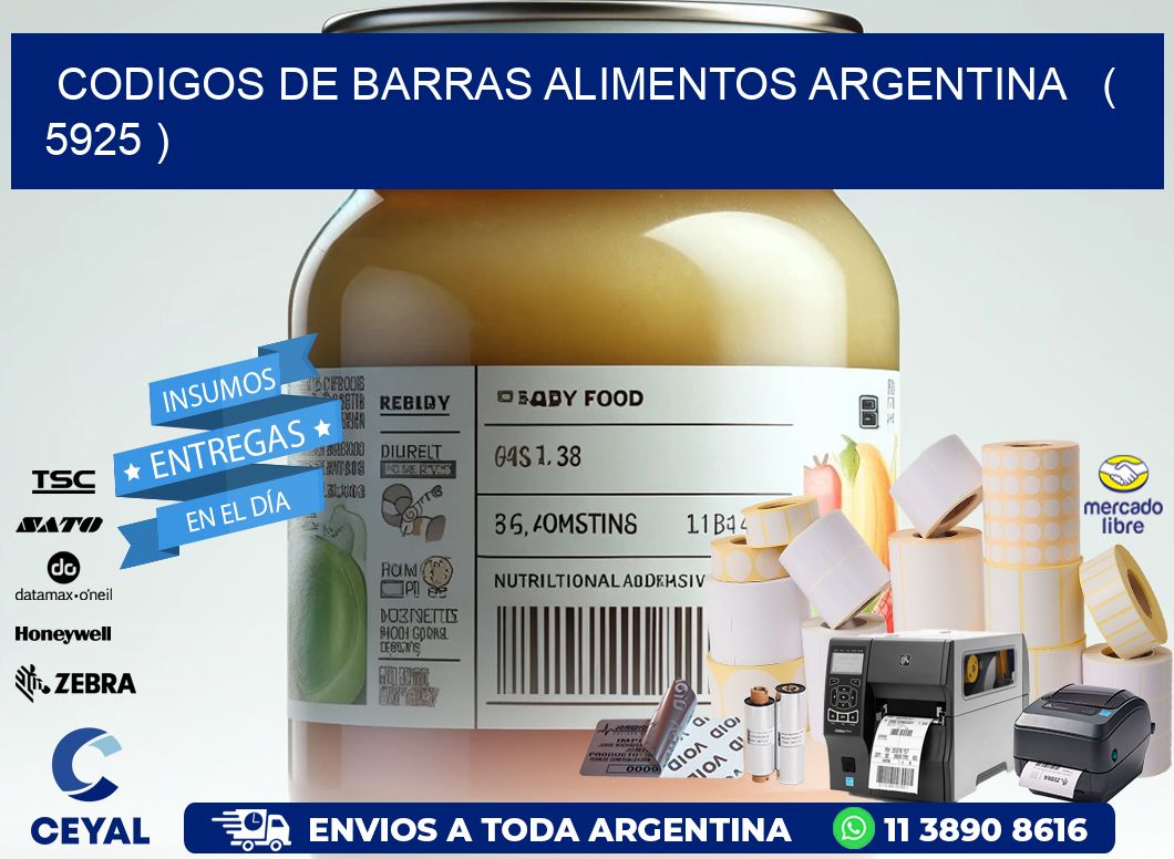 CODIGOS DE BARRAS ALIMENTOS ARGENTINA   ( 5925 )