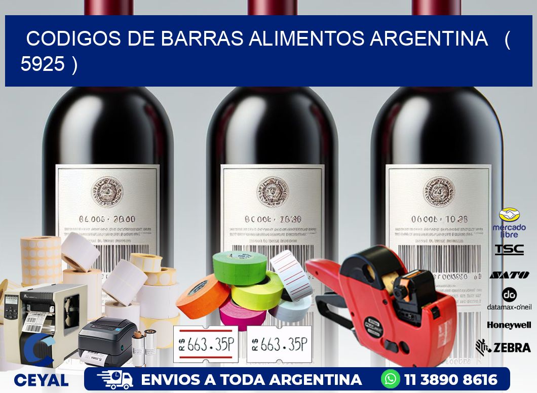 CODIGOS DE BARRAS ALIMENTOS ARGENTINA   ( 5925 )