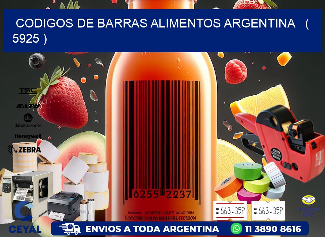 CODIGOS DE BARRAS ALIMENTOS ARGENTINA   ( 5925 )