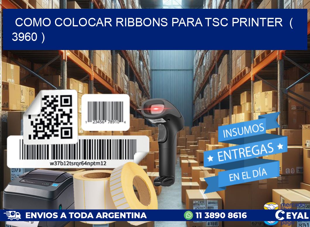 COMO COLOCAR RIBBONS PARA TSC PRINTER ( 3960 )