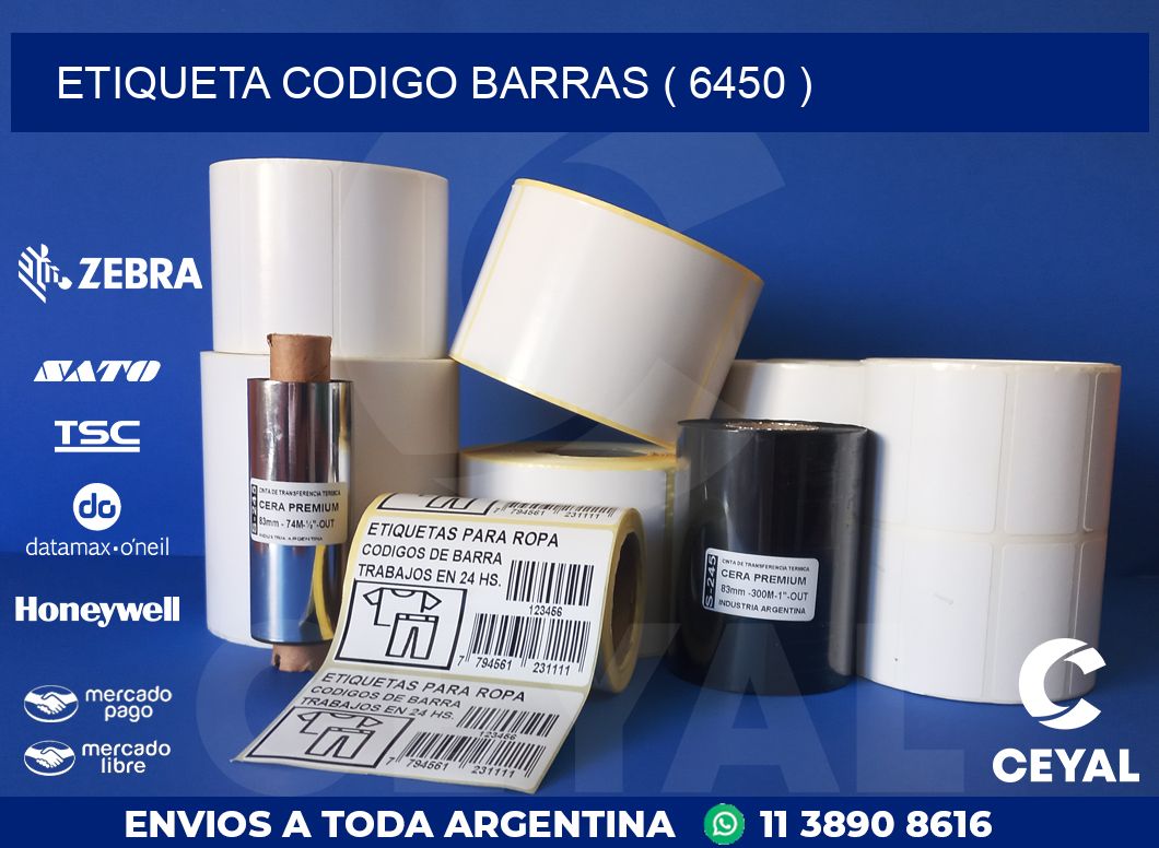 ETIQUETA CODIGO BARRAS ( 6450 )