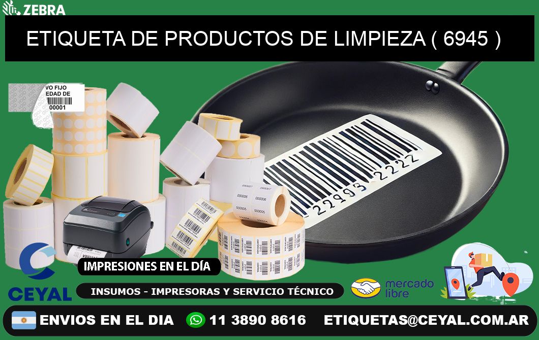 ETIQUETA DE PRODUCTOS DE LIMPIEZA ( 6945 )