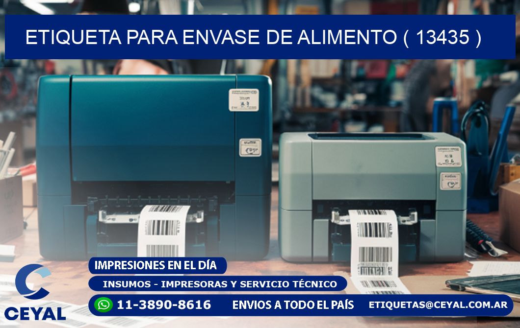 ETIQUETA PARA ENVASE DE ALIMENTO ( 13435 )