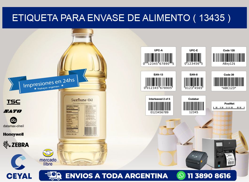 ETIQUETA PARA ENVASE DE ALIMENTO ( 13435 )
