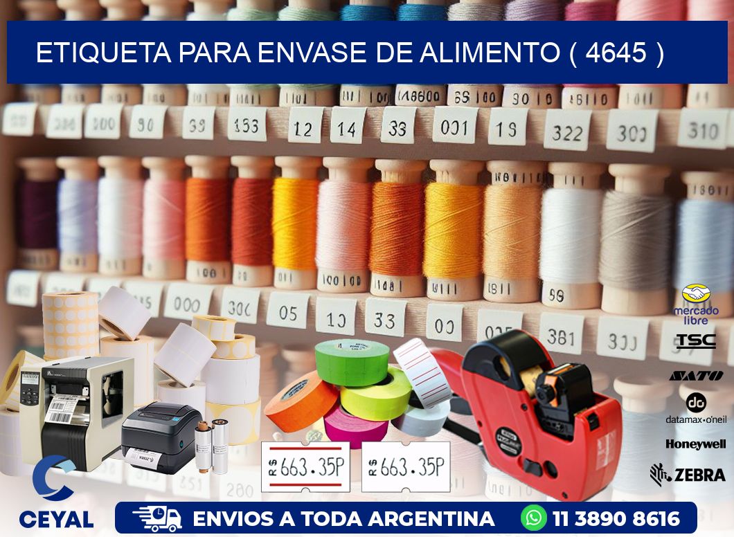 ETIQUETA PARA ENVASE DE ALIMENTO ( 4645 )