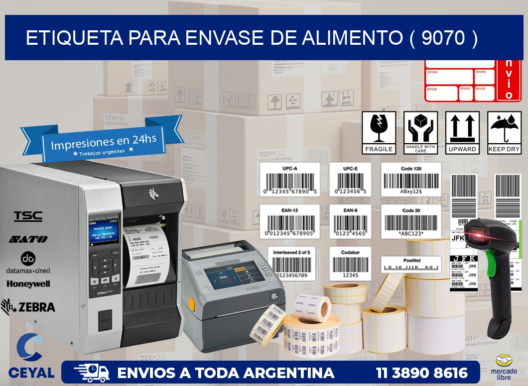 ETIQUETA PARA ENVASE DE ALIMENTO ( 9070 )