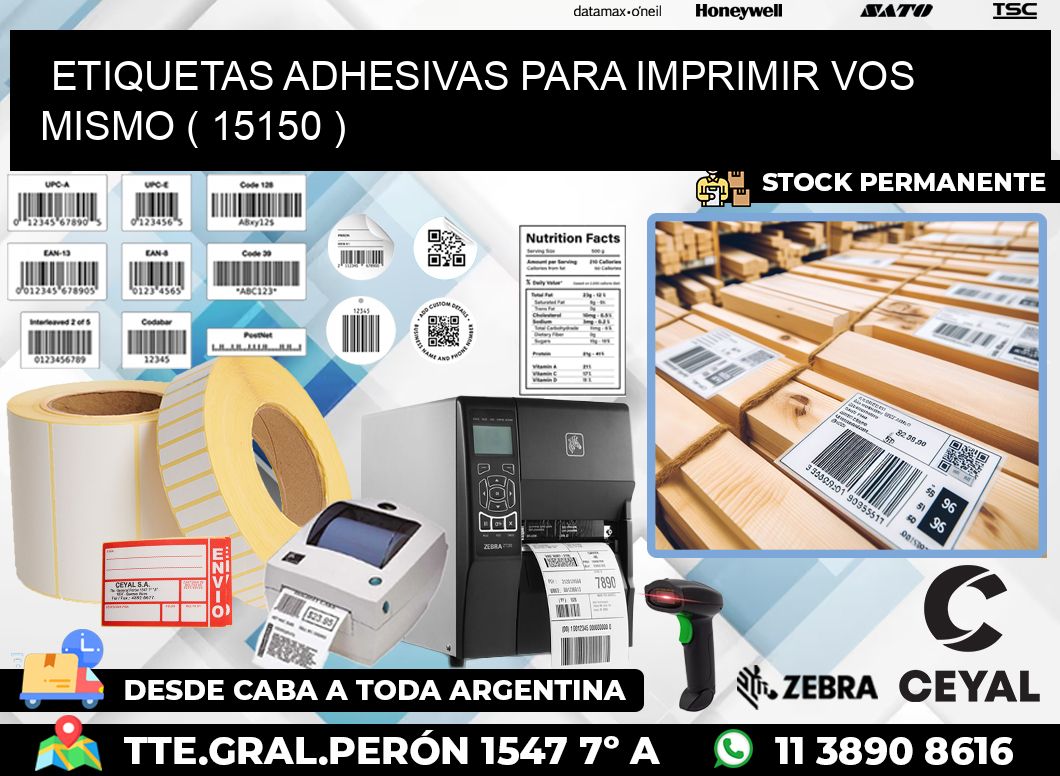ETIQUETAS ADHESIVAS PARA IMPRIMIR VOS MISMO ( 15150 )