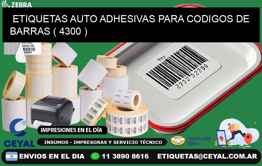 ETIQUETAS AUTO ADHESIVAS PARA CODIGOS DE BARRAS ( 4300 )