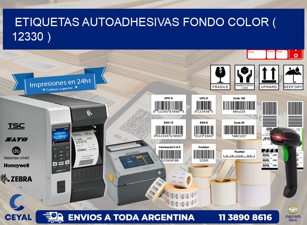 ETIQUETAS AUTOADHESIVAS FONDO COLOR ( 12330 )