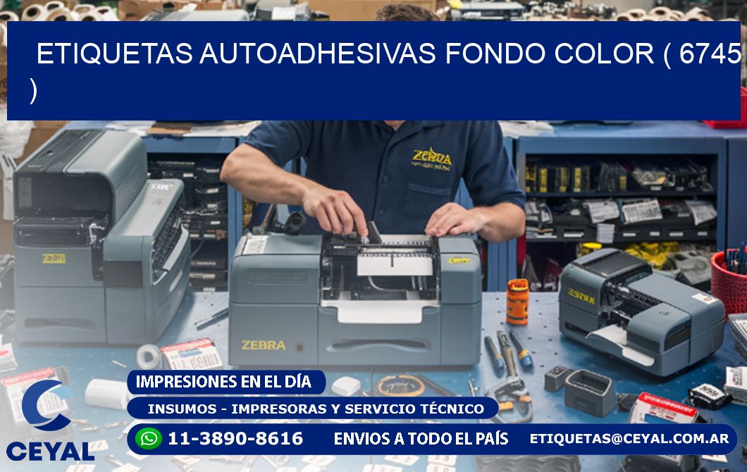 ETIQUETAS AUTOADHESIVAS FONDO COLOR ( 6745 )