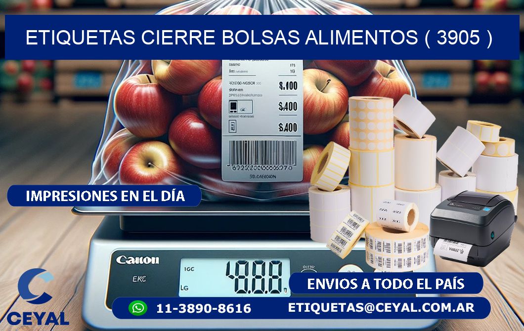 ETIQUETAS CIERRE BOLSAS ALIMENTOS ( 3905 )