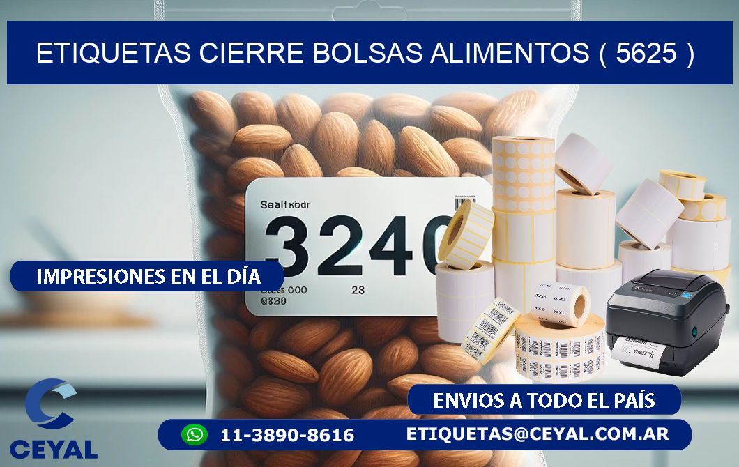 ETIQUETAS CIERRE BOLSAS ALIMENTOS ( 5625 )