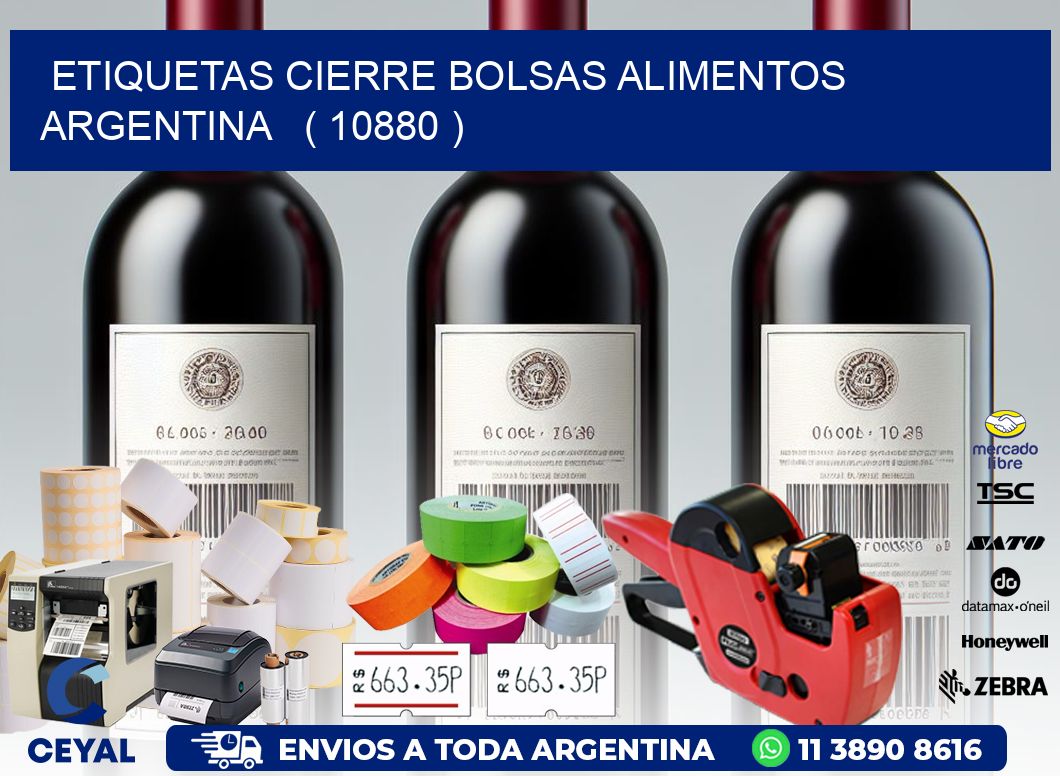 ETIQUETAS CIERRE BOLSAS ALIMENTOS ARGENTINA   ( 10880 )