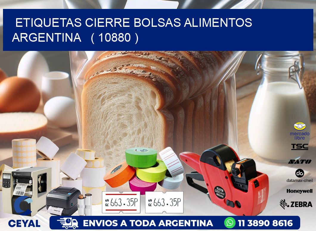 ETIQUETAS CIERRE BOLSAS ALIMENTOS ARGENTINA   ( 10880 )