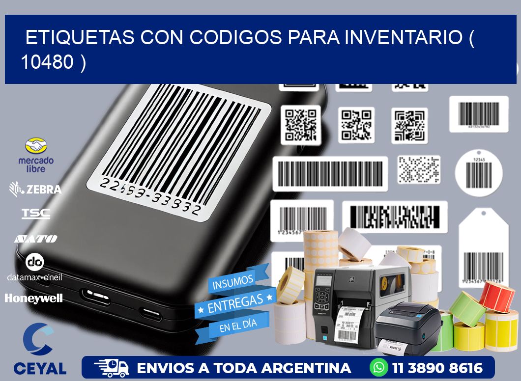 ETIQUETAS CON CODIGOS PARA INVENTARIO ( 10480 )