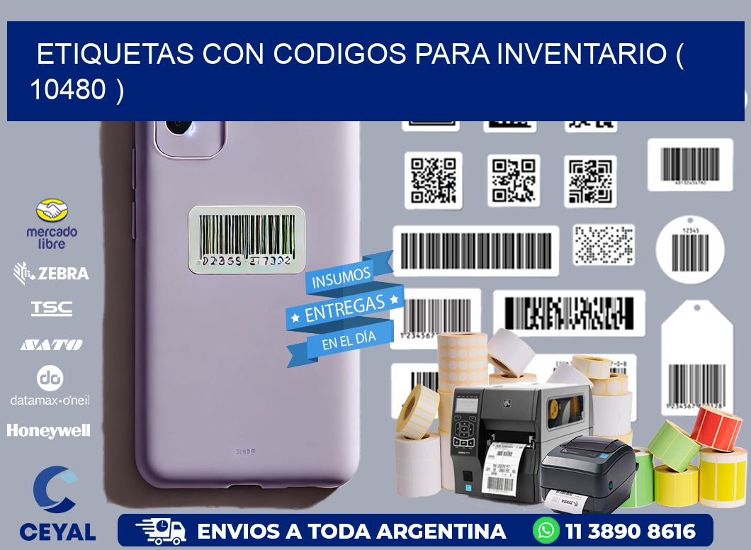 ETIQUETAS CON CODIGOS PARA INVENTARIO ( 10480 )