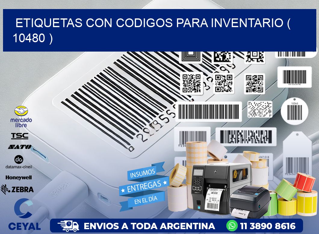 ETIQUETAS CON CODIGOS PARA INVENTARIO ( 10480 )