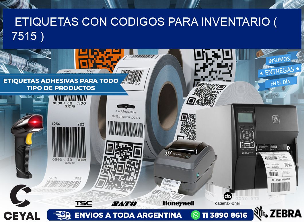 ETIQUETAS CON CODIGOS PARA INVENTARIO ( 7515 )