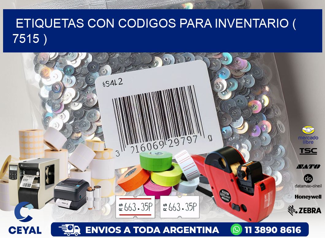 ETIQUETAS CON CODIGOS PARA INVENTARIO ( 7515 )