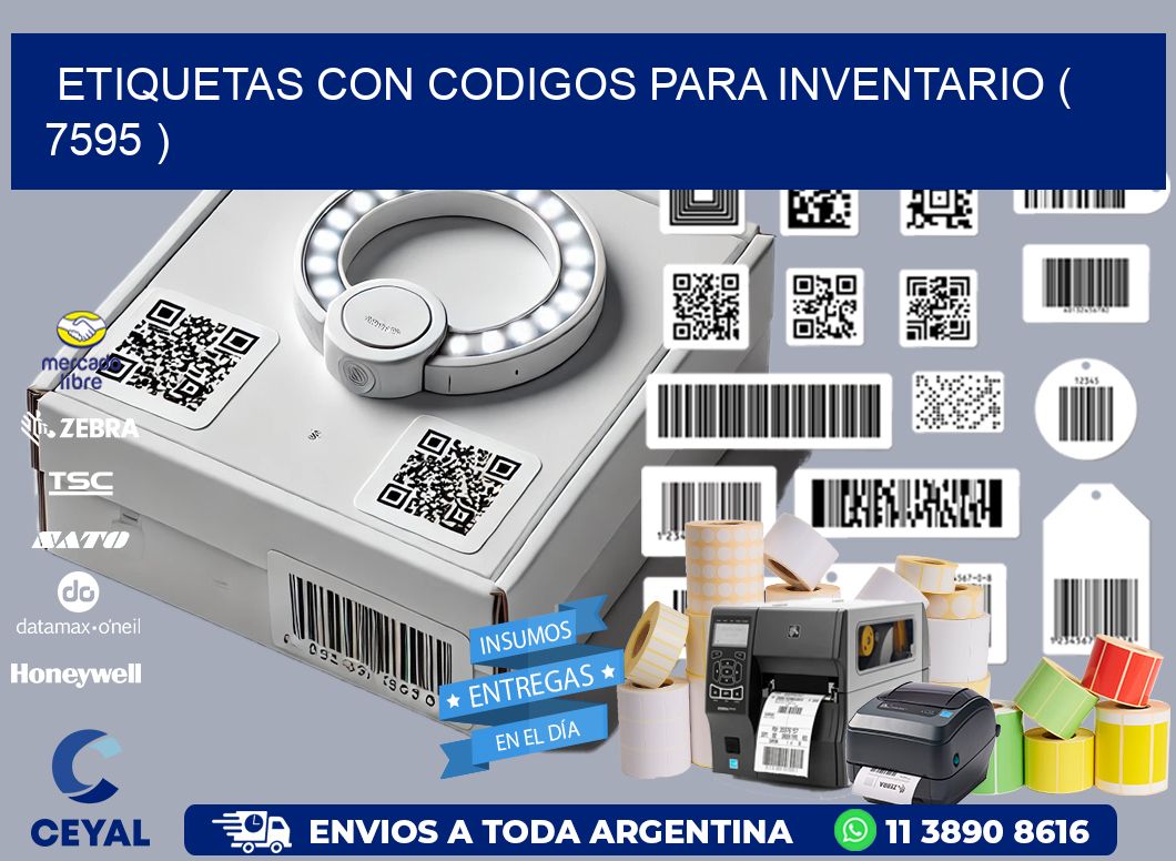 ETIQUETAS CON CODIGOS PARA INVENTARIO ( 7595 )