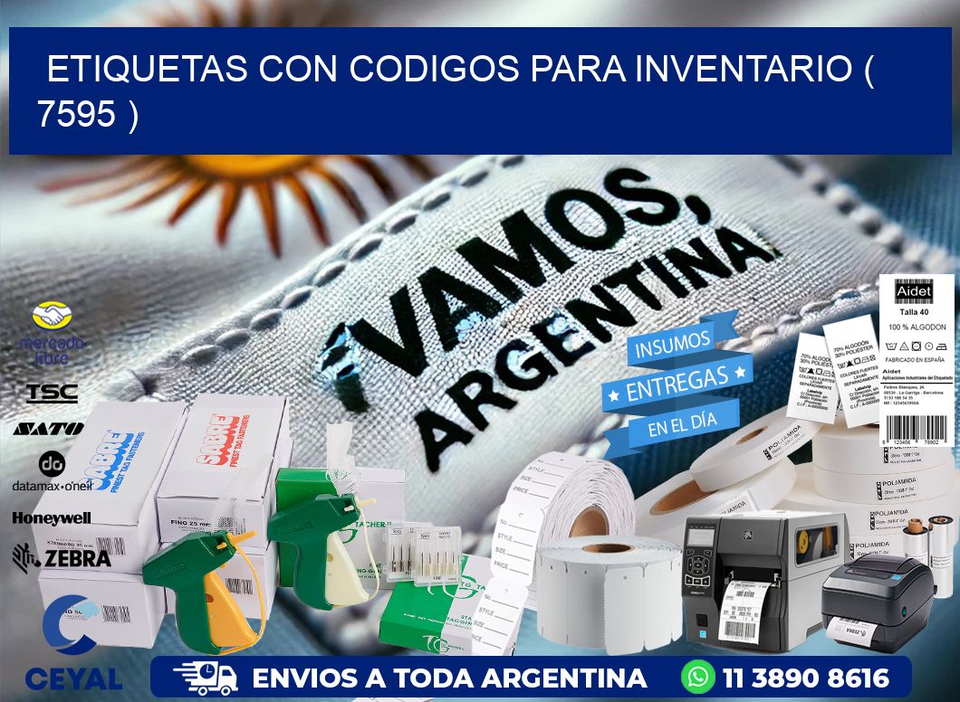 ETIQUETAS CON CODIGOS PARA INVENTARIO ( 7595 )