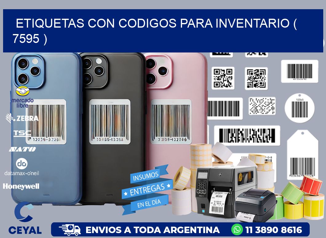 ETIQUETAS CON CODIGOS PARA INVENTARIO ( 7595 )