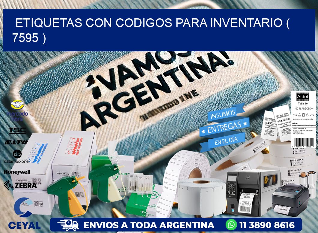 ETIQUETAS CON CODIGOS PARA INVENTARIO ( 7595 )