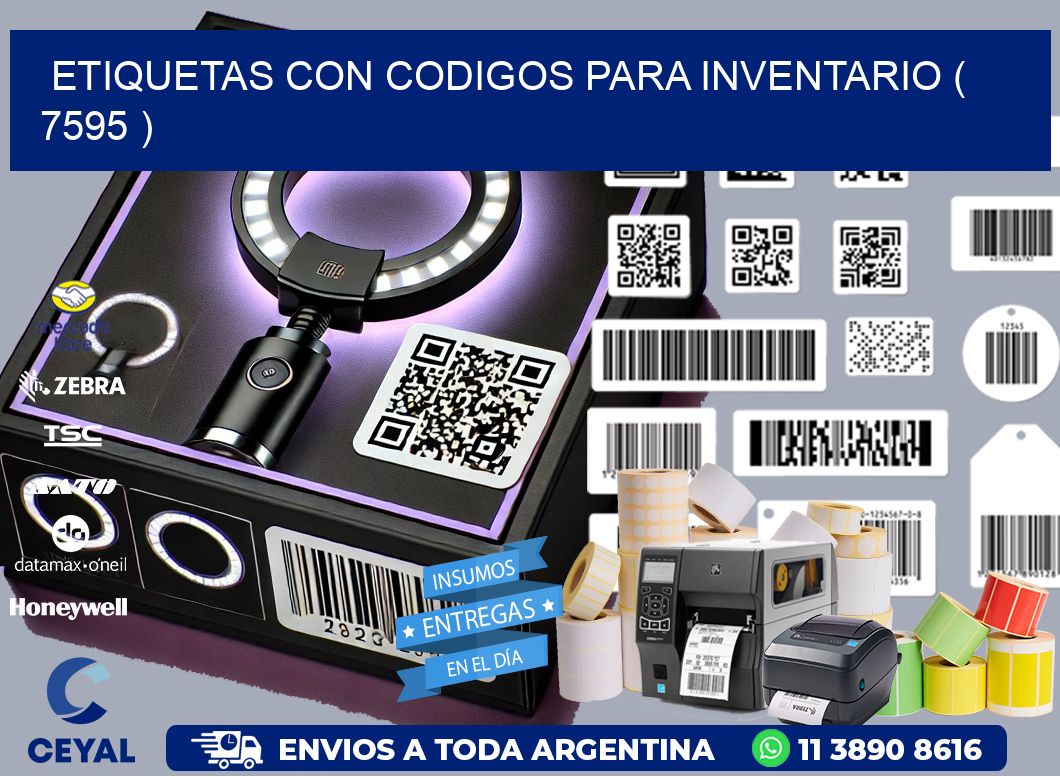 ETIQUETAS CON CODIGOS PARA INVENTARIO ( 7595 )