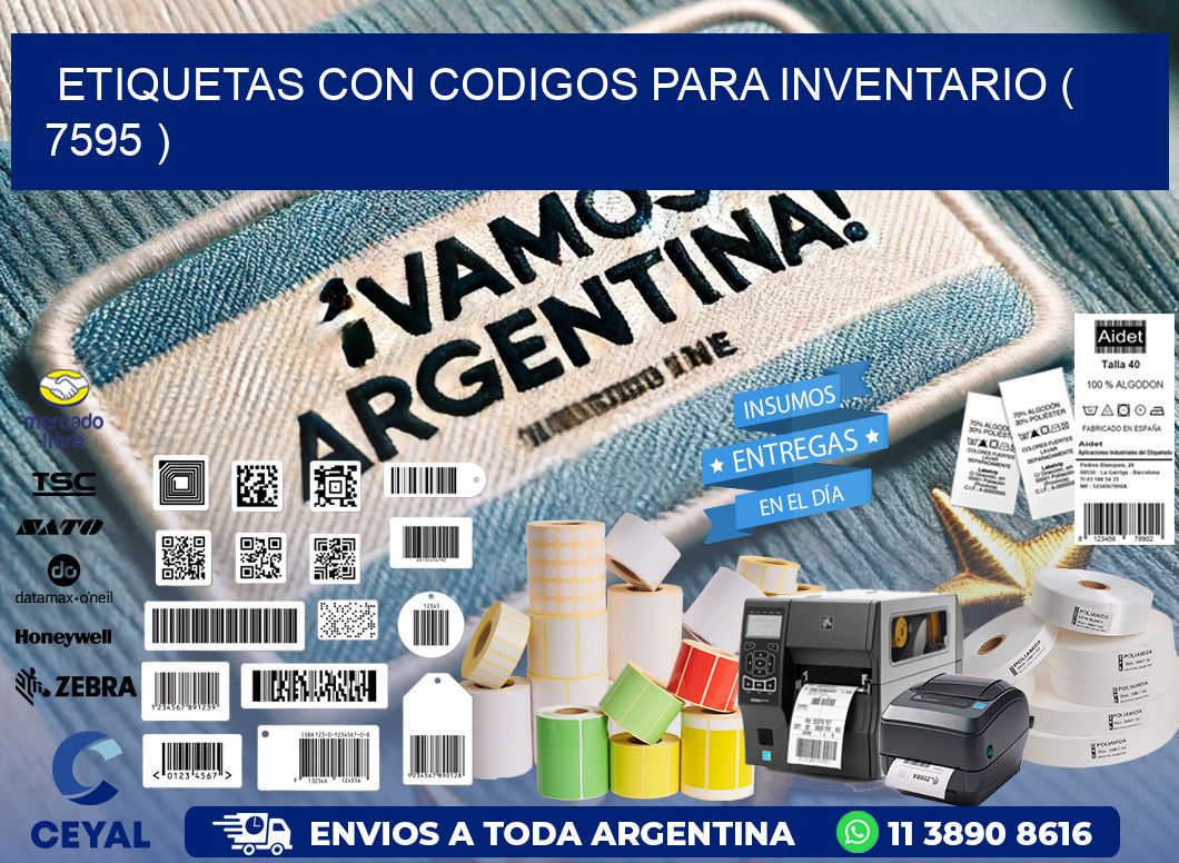 ETIQUETAS CON CODIGOS PARA INVENTARIO ( 7595 )