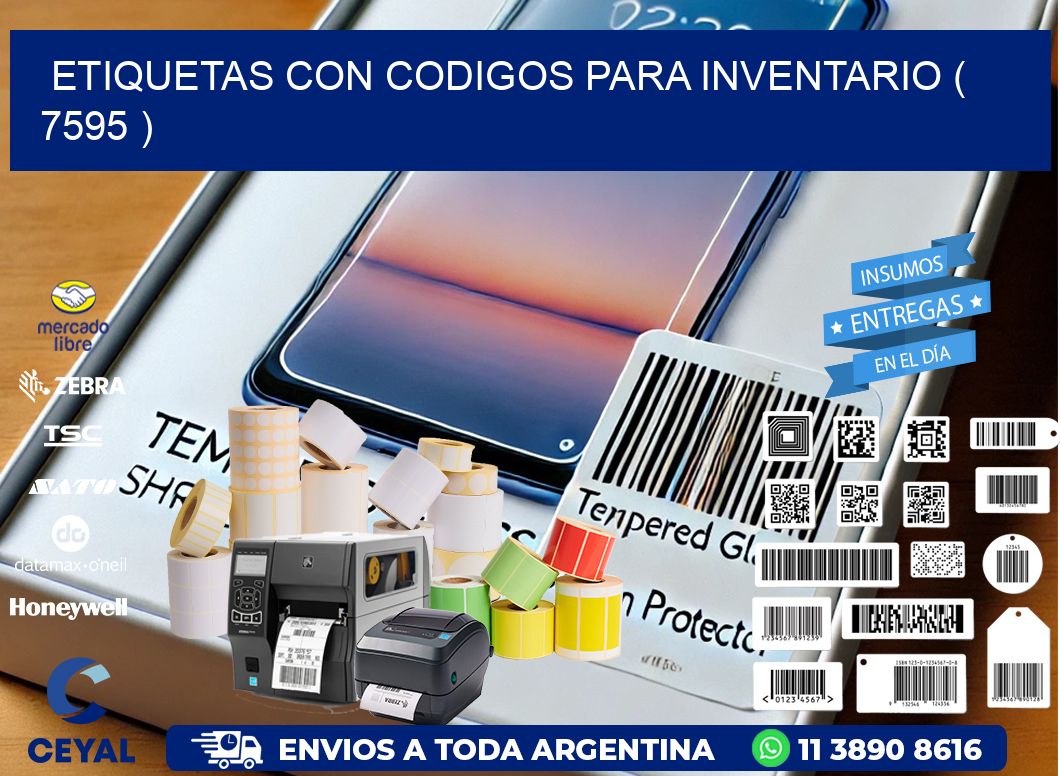 ETIQUETAS CON CODIGOS PARA INVENTARIO ( 7595 )