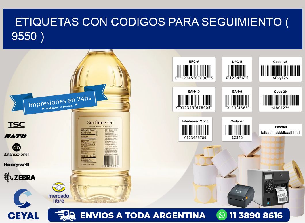 ETIQUETAS CON CODIGOS PARA SEGUIMIENTO ( 9550 )