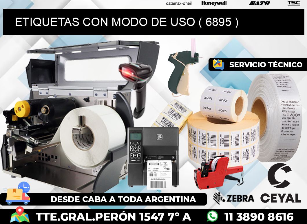 ETIQUETAS CON MODO DE USO ( 6895 )