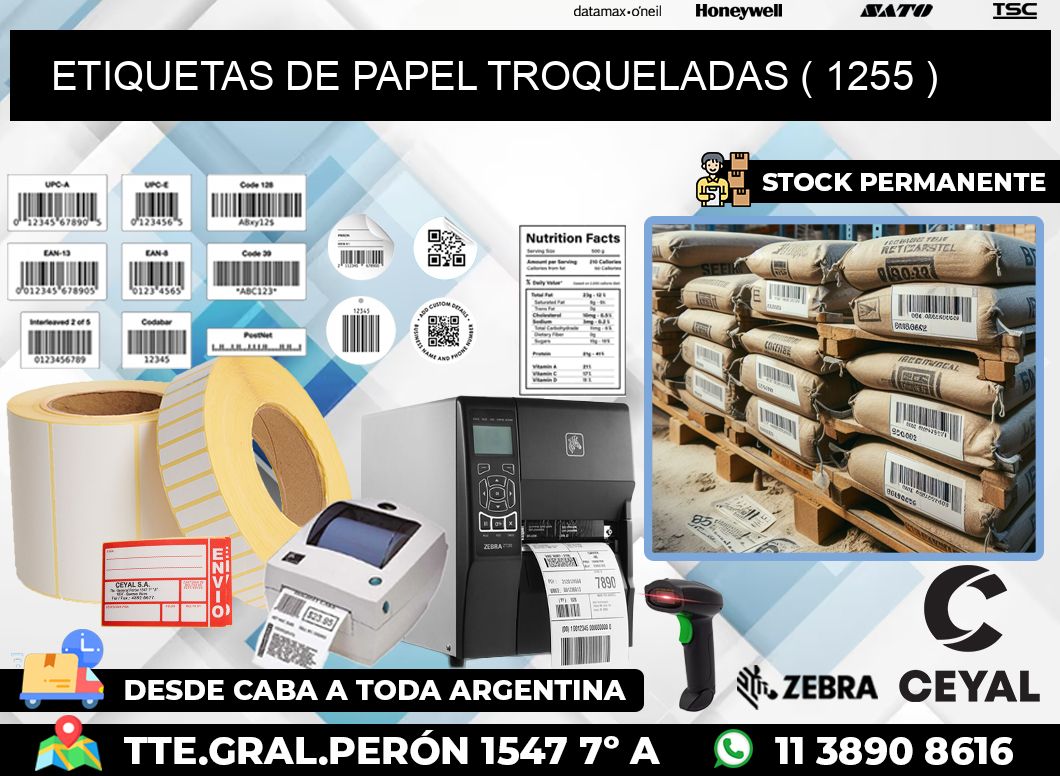 ETIQUETAS DE PAPEL TROQUELADAS ( 1255 )