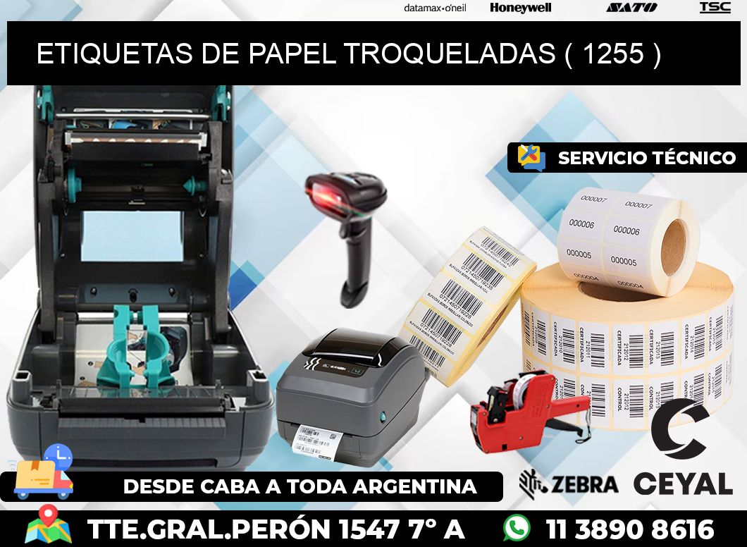 ETIQUETAS DE PAPEL TROQUELADAS ( 1255 )