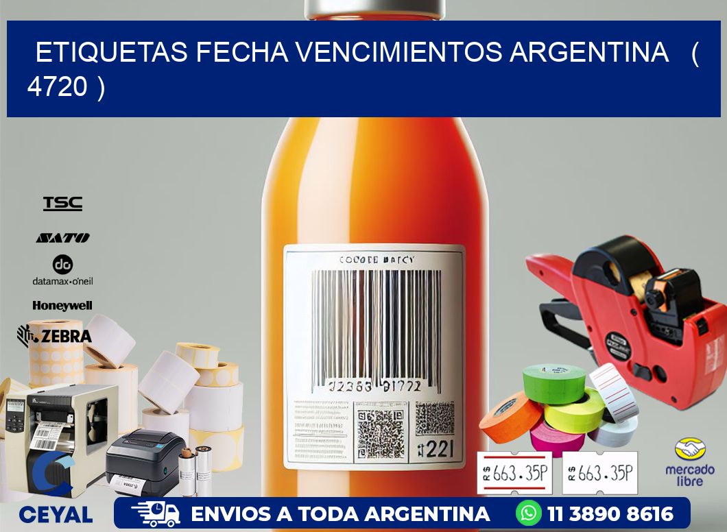 ETIQUETAS FECHA VENCIMIENTOS ARGENTINA   ( 4720 )
