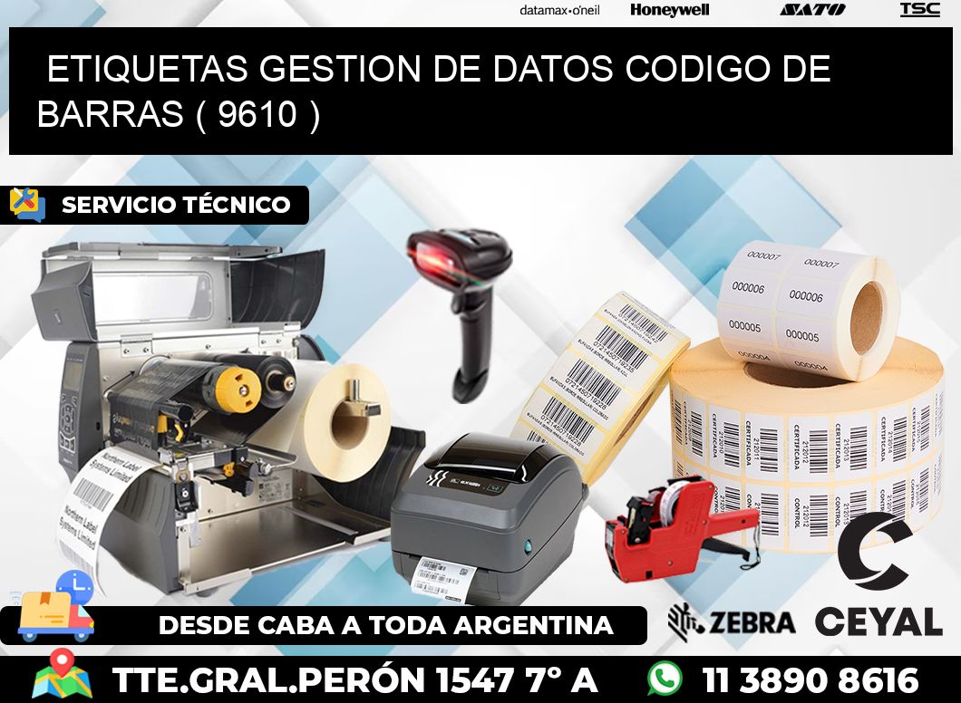 ETIQUETAS GESTION DE DATOS CODIGO DE BARRAS ( 9610 )