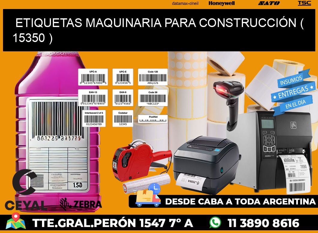 ETIQUETAS MAQUINARIA PARA CONSTRUCCIÓN ( 15350 )