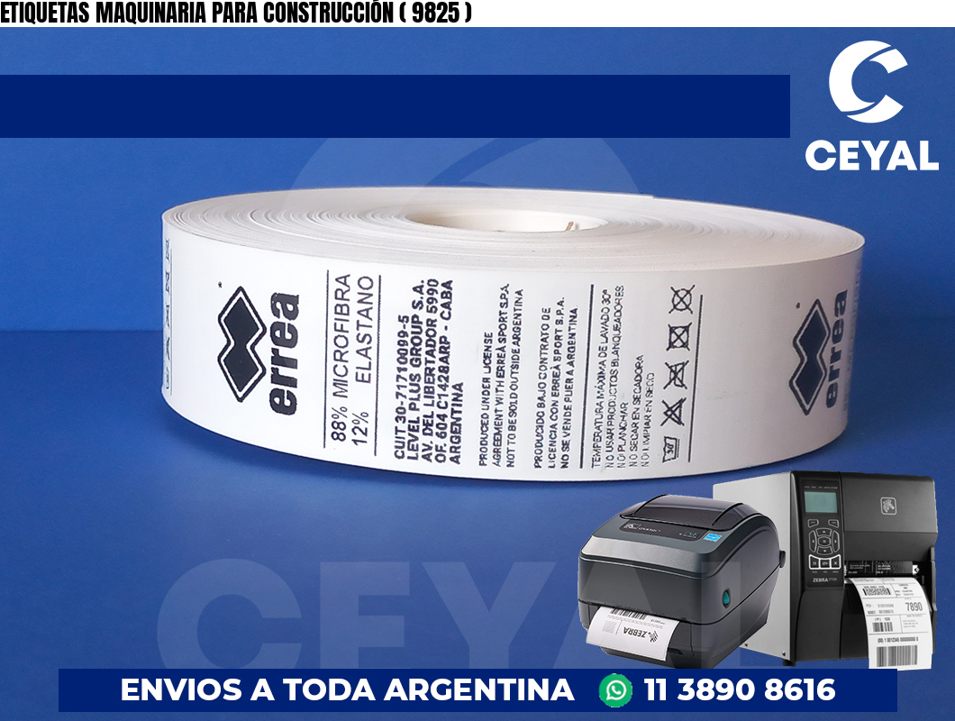 ETIQUETAS MAQUINARIA PARA CONSTRUCCIÓN ( 9825 )