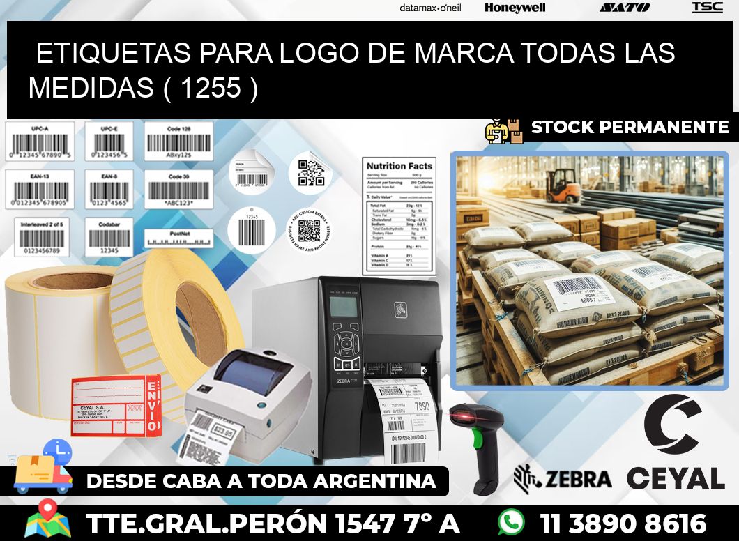 ETIQUETAS PARA LOGO DE MARCA TODAS LAS MEDIDAS ( 1255 )