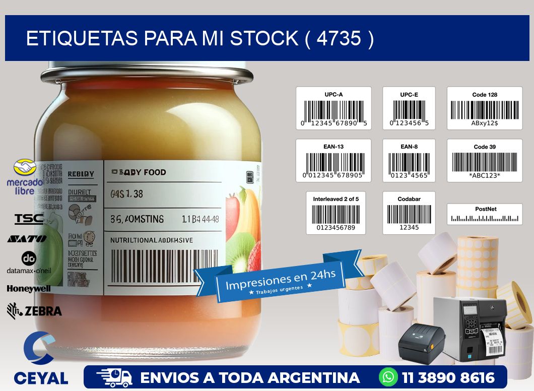 ETIQUETAS PARA MI STOCK ( 4735 )
