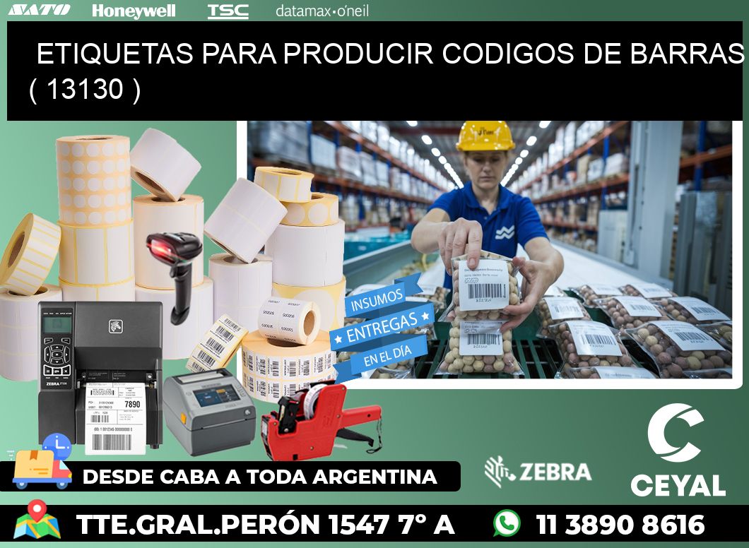 ETIQUETAS PARA PRODUCIR CODIGOS DE BARRAS ( 13130 )