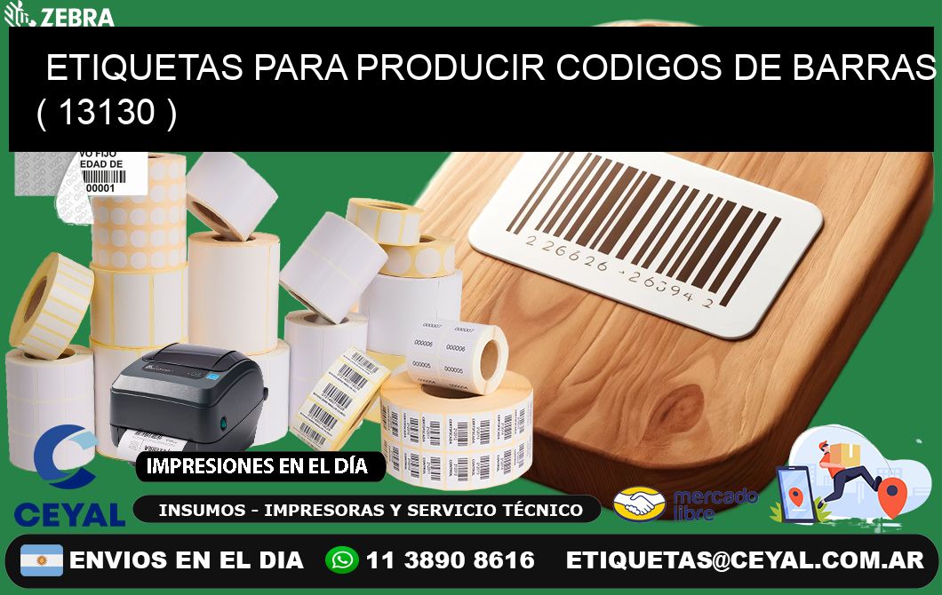 ETIQUETAS PARA PRODUCIR CODIGOS DE BARRAS ( 13130 )