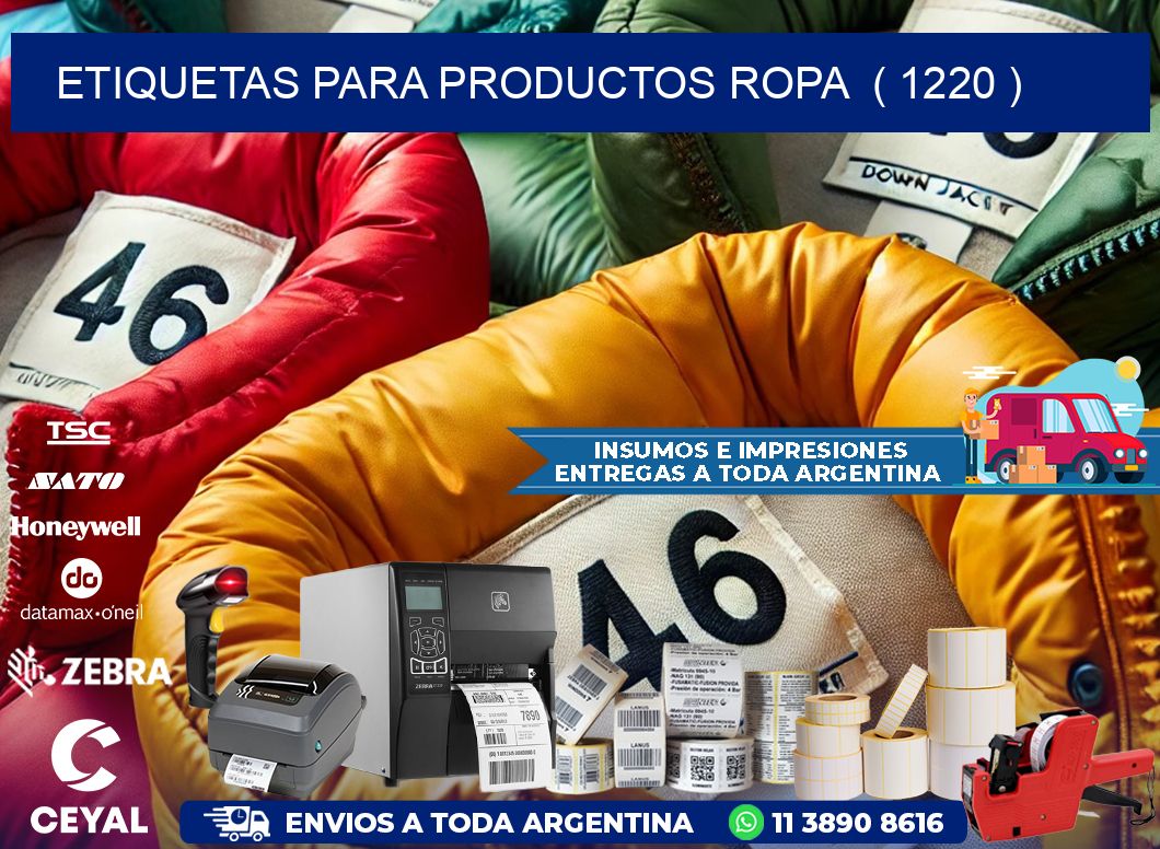 ETIQUETAS PARA PRODUCTOS ROPA  ( 1220 )