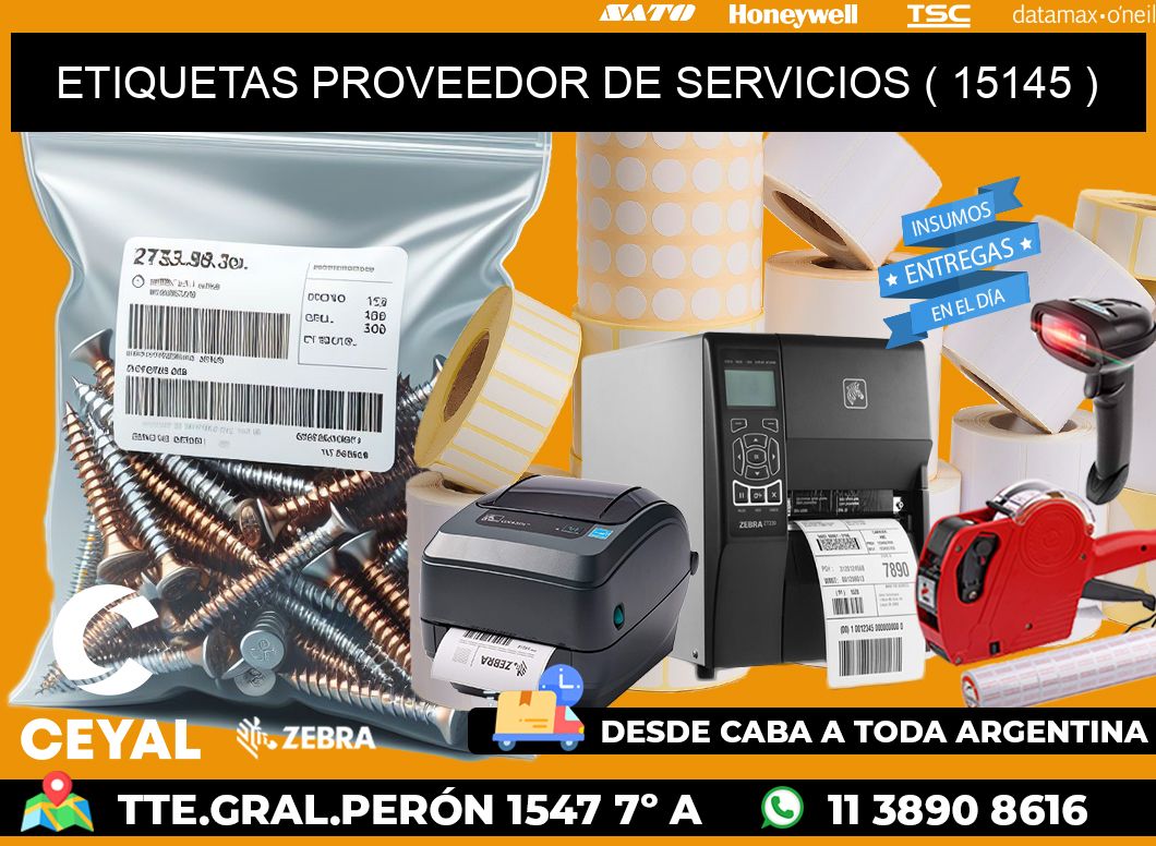 ETIQUETAS PROVEEDOR DE SERVICIOS ( 15145 )