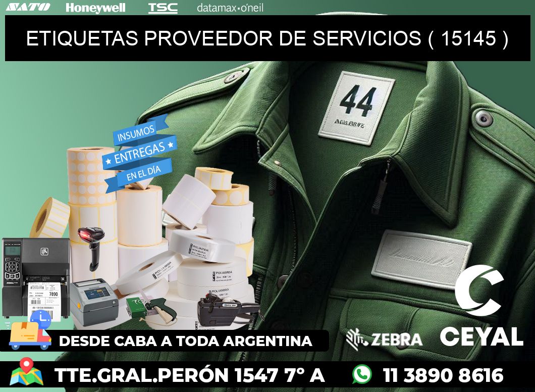 ETIQUETAS PROVEEDOR DE SERVICIOS ( 15145 )