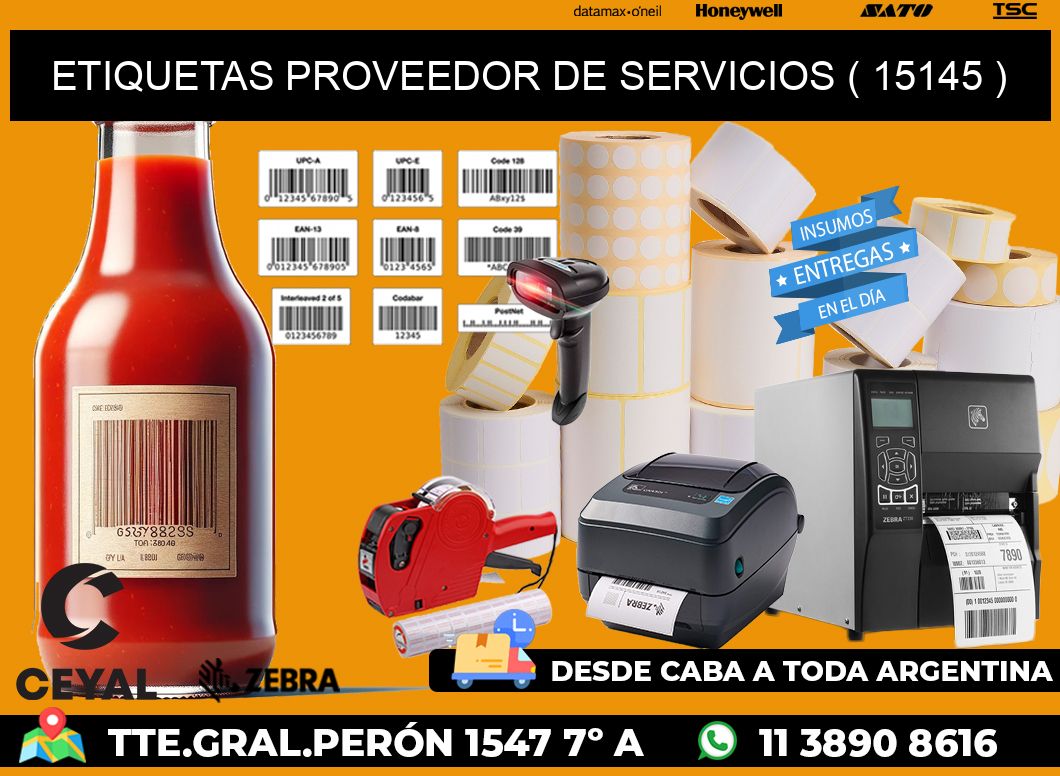ETIQUETAS PROVEEDOR DE SERVICIOS ( 15145 )
