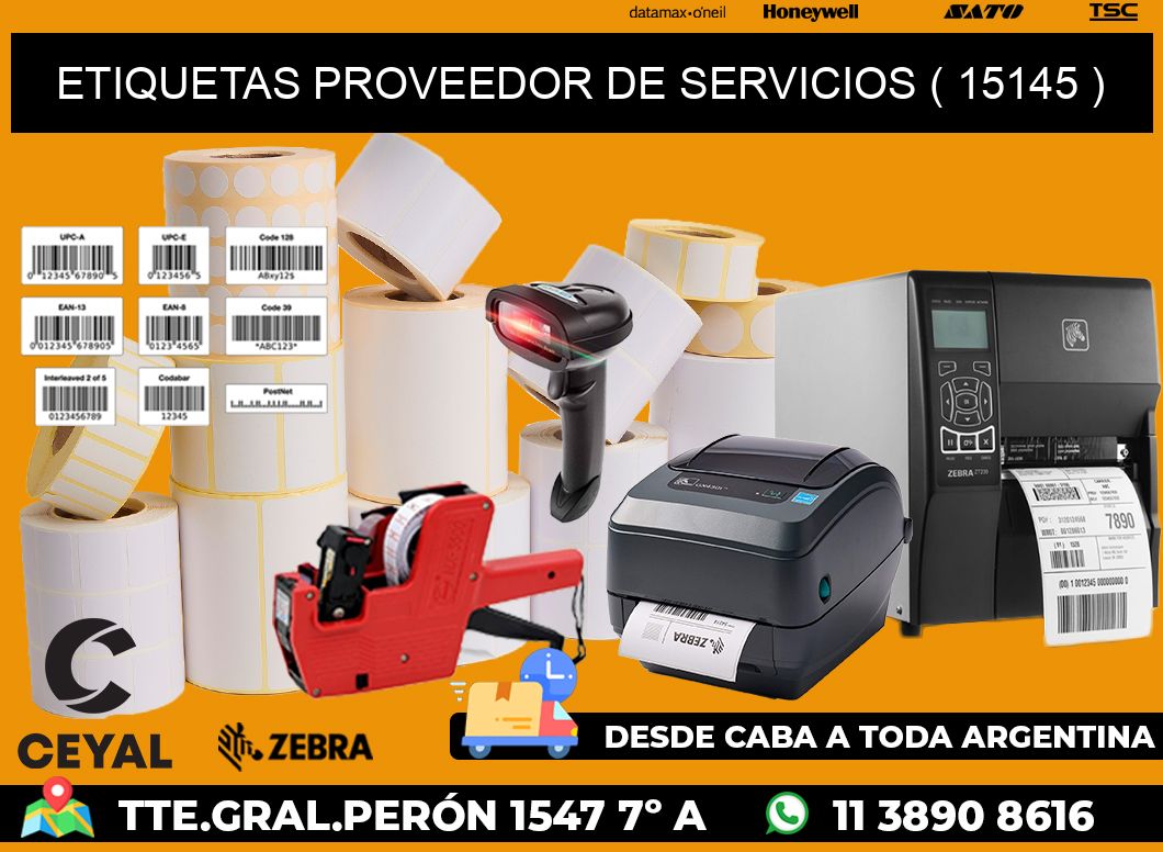 ETIQUETAS PROVEEDOR DE SERVICIOS ( 15145 )